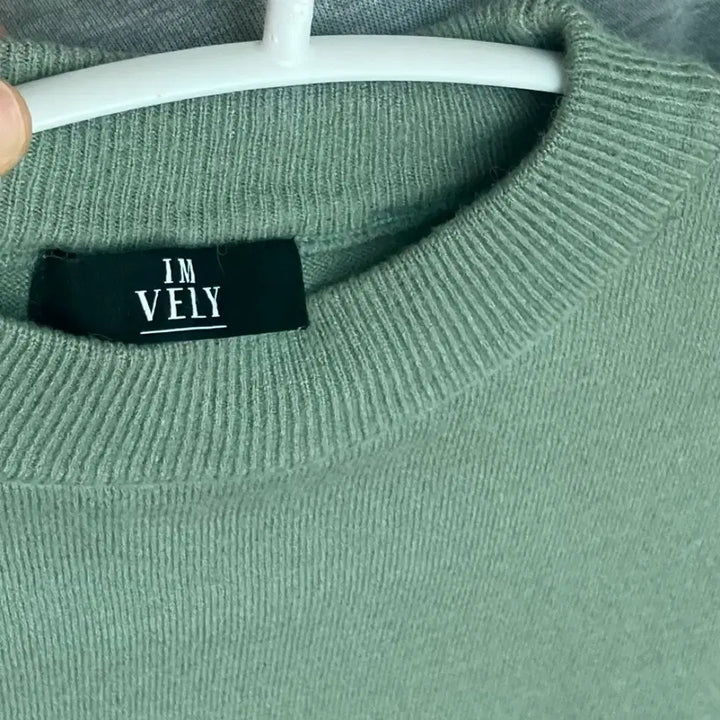 [BUNJANG] Imvely Mint Slim Fit Mock Neck Knit / 임블리 민트색 슬림핏 반목니트