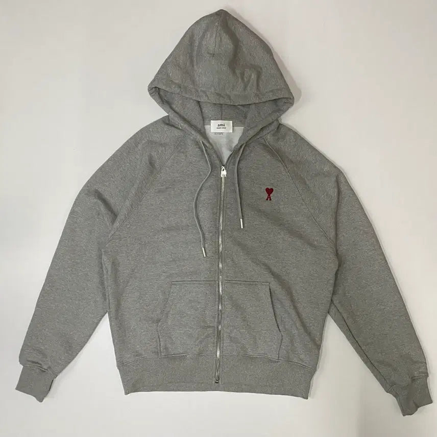 [SOLD OUT] 아미 스몰 하트 자수 회색 후드집업