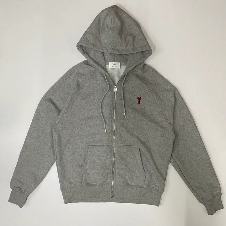 [SOLD OUT] 아미 스몰 하트 자수 회색 후드집업