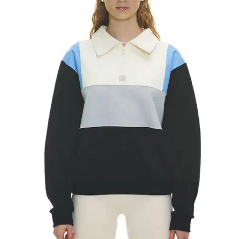 [BUNJANG] Grove 22SS Harper Half Zip Sweatshirt Blue / 그로브 22SS HARPER MTM 하프 집업 맨투맨 블루