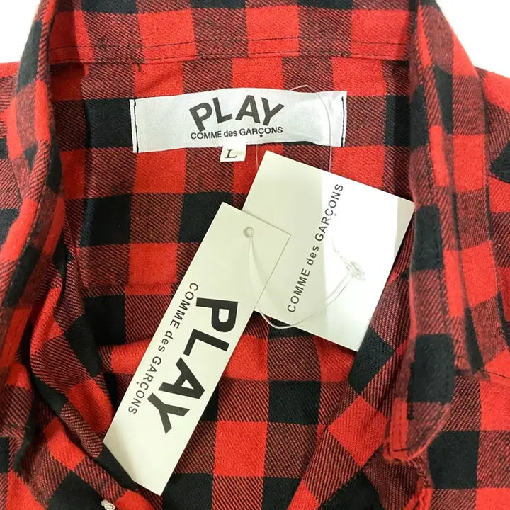 [SOLD OUT] 꼼데가르송 플레이 레드 체크 셔츠