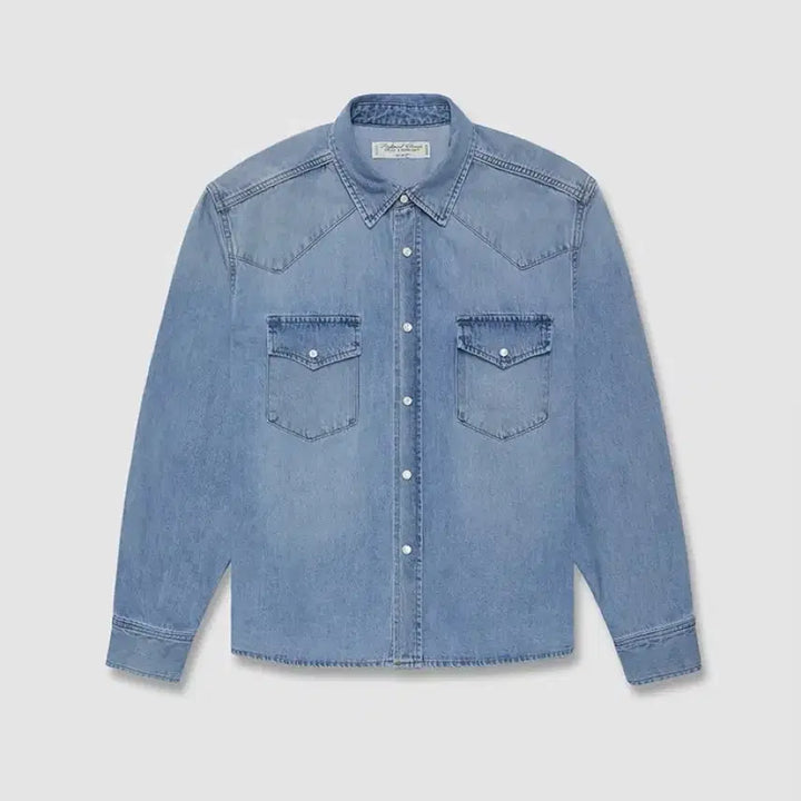 [BUNJANG] Urbanic 30 Western Denim Shirt Light Blue / 얼바닉30 웨스턴 데님 셔츠 라이트 블루