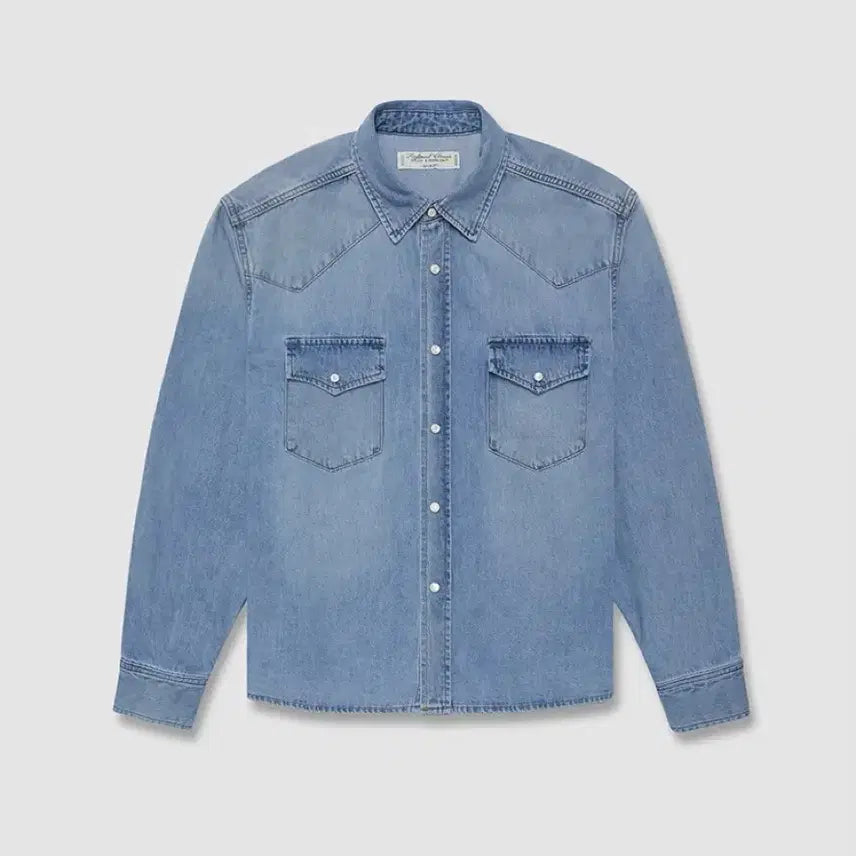 [BUNJANG] Urbanic 30 Western Denim Shirt Light Blue / 얼바닉30 웨스턴 데님 셔츠 라이트 블루