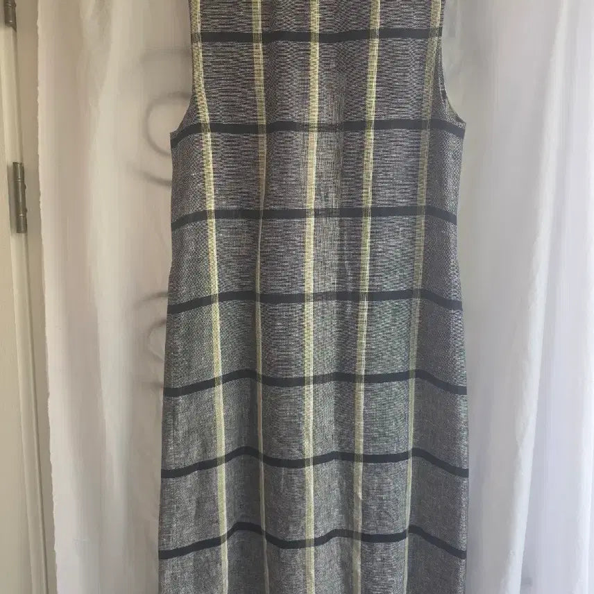 [BUNJANG] Check Pattern Linen Long Vest / 고급 체크 패턴 린넨  롱 베스트
