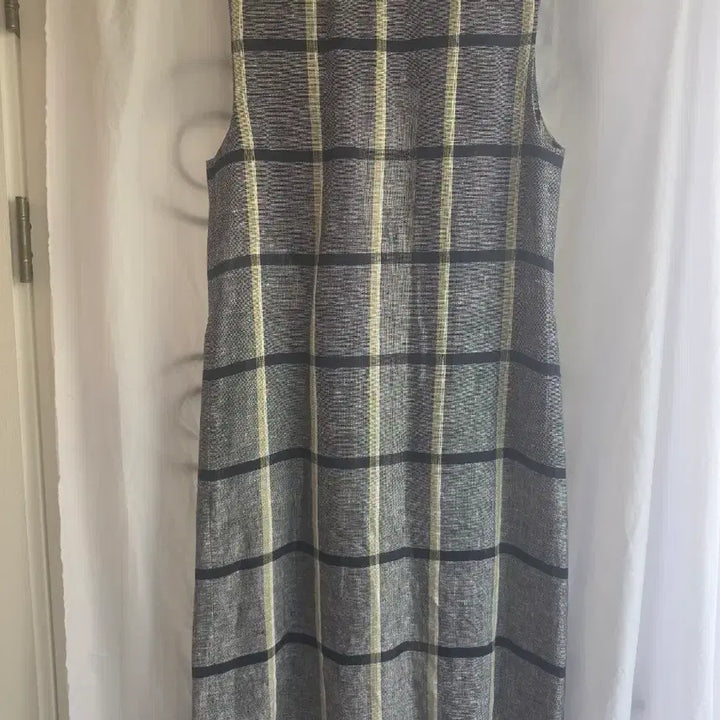 [BUNJANG] Check Pattern Linen Long Vest / 고급 체크 패턴 린넨  롱 베스트