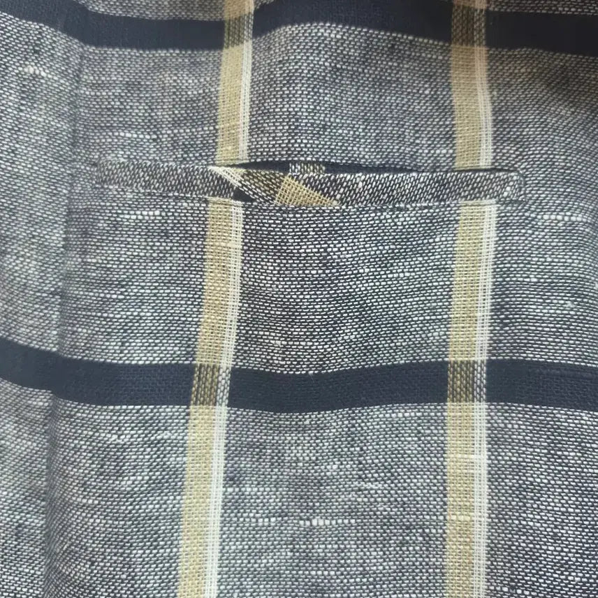 [BUNJANG] Check Pattern Linen Long Vest / 고급 체크 패턴 린넨  롱 베스트