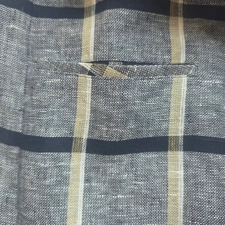 [BUNJANG] Check Pattern Linen Long Vest / 고급 체크 패턴 린넨  롱 베스트