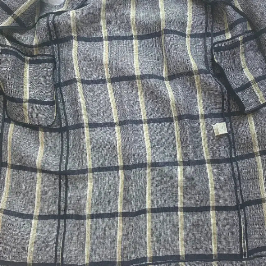 [BUNJANG] Check Pattern Linen Long Vest / 고급 체크 패턴 린넨  롱 베스트