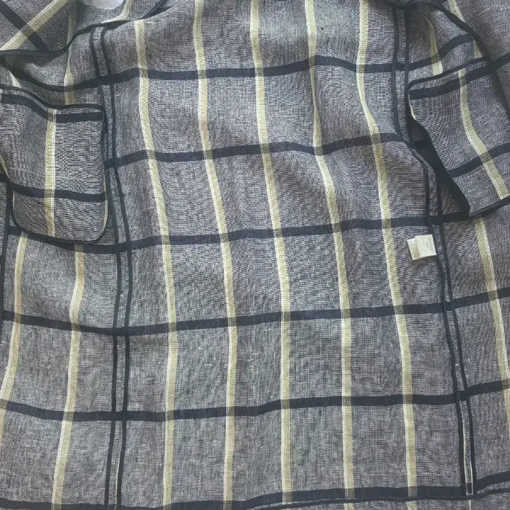 [BUNJANG] Check Pattern Linen Long Vest / 고급 체크 패턴 린넨  롱 베스트