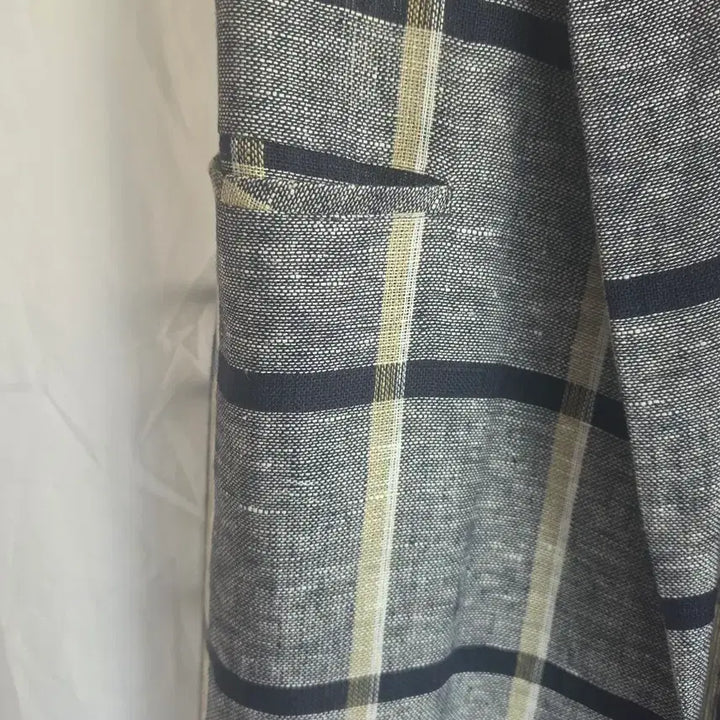 [BUNJANG] Check Pattern Linen Long Vest / 고급 체크 패턴 린넨  롱 베스트