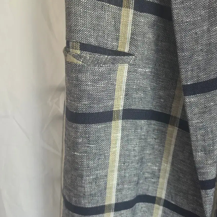 [BUNJANG] Check Pattern Linen Long Vest / 고급 체크 패턴 린넨  롱 베스트