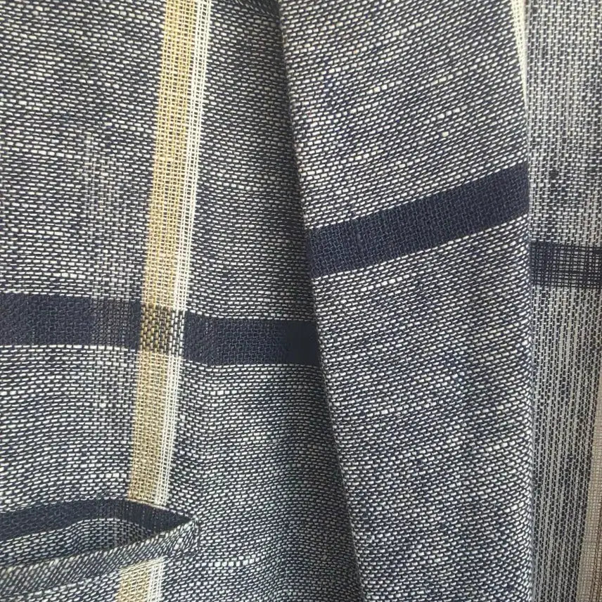 [BUNJANG] Check Pattern Linen Long Vest / 고급 체크 패턴 린넨  롱 베스트
