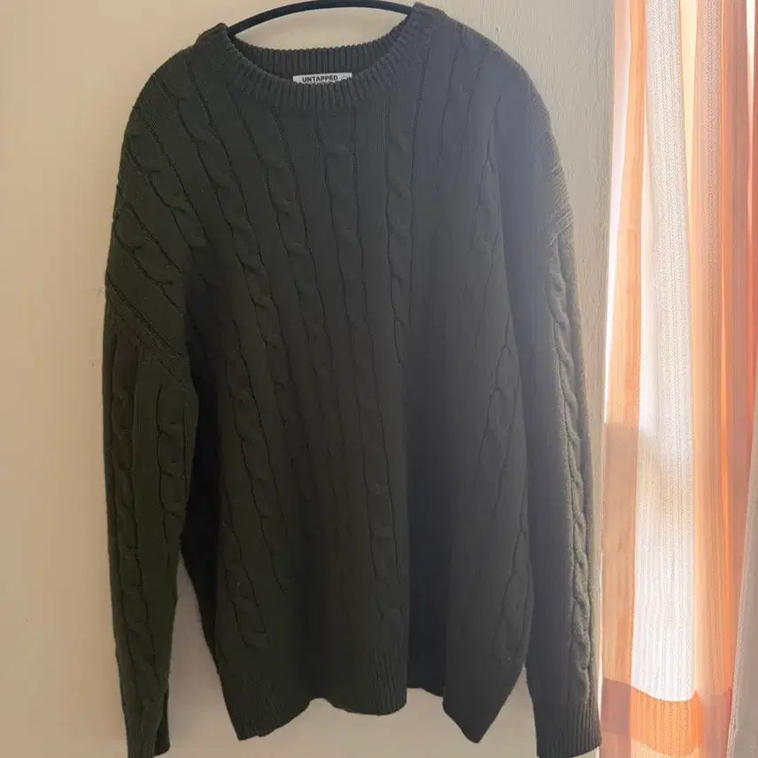 [BUNJANG] Kkwabaegi Knit Sweater / 꽈배기 니트 네이비, 카키 2벌