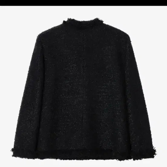 [BUNJANG] Khaki Point Tweed Jacket - Black (Long) / 카키포인트 트위드 자켓 블랙 (롱기장)