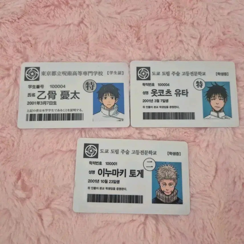 [BUNJANG] Jujutsu Kaisen Student ID Set / 주술회전 학생증 특전