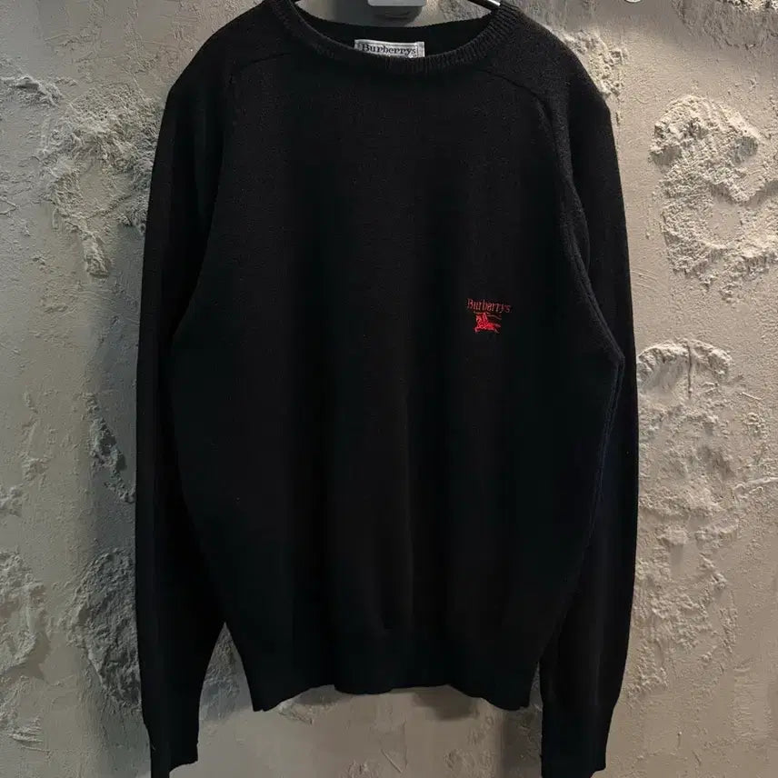 [BUNJANG] Burberry Lambswool Crew Neck Knit Sweater / 40 버버리 BURBERRY 램스울 크루넥 니트 블랙
