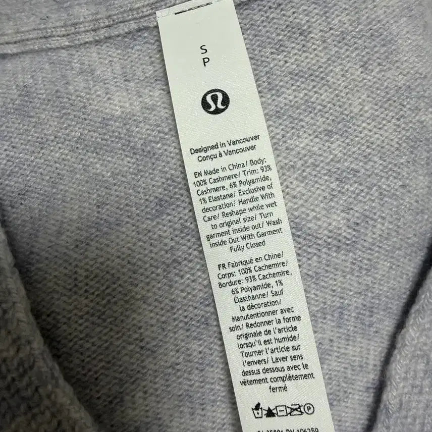 [BUNJANG] Lululemon Cashmere 100% Cardigan S Size / 룰루레몬 캐시미어 100% 가디건 S 사이즈