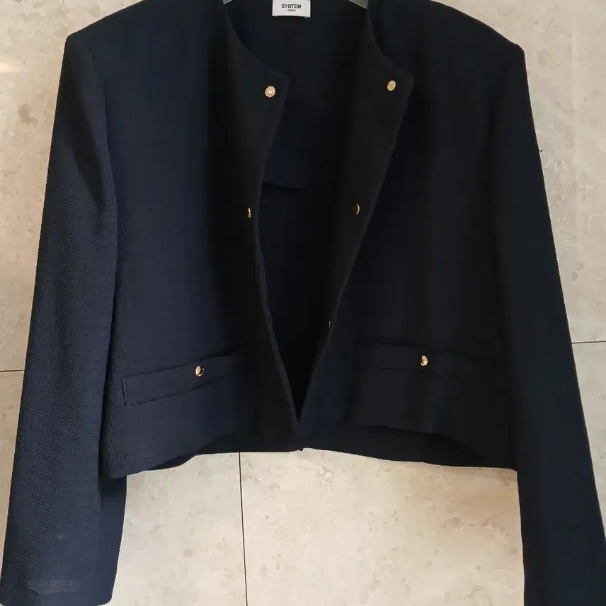 [BUNJANG] System Cropped Navy Jacket / 시스템 크롭자켓(주말초특가)