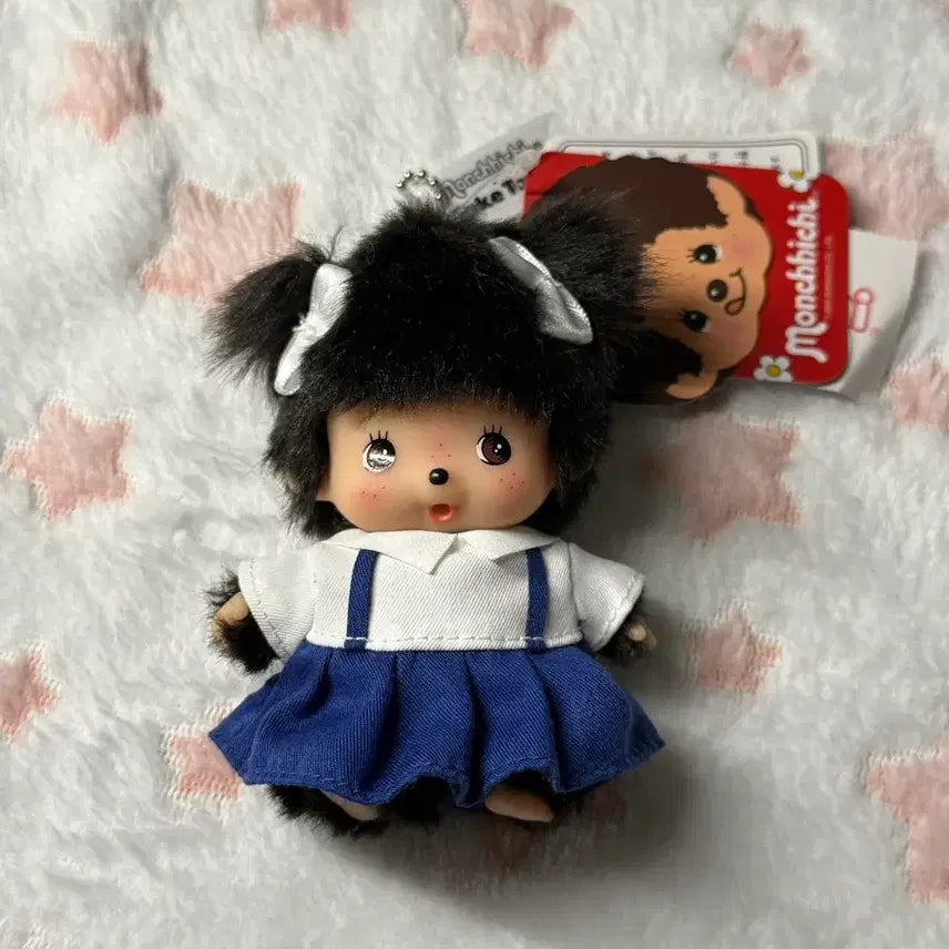 [BUNJANG] Monchhichi Bebichhichi Girl Thai School Mascot Keyring / 몬치치 베비치치 걸 태국한정 타이스쿨 마스코트 키링