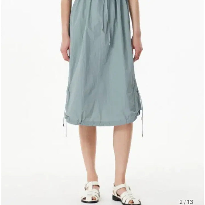 [BUNJANG] VOV Nylon Drawstring Long Dress / VOV 드로스트링 나일론 원피스