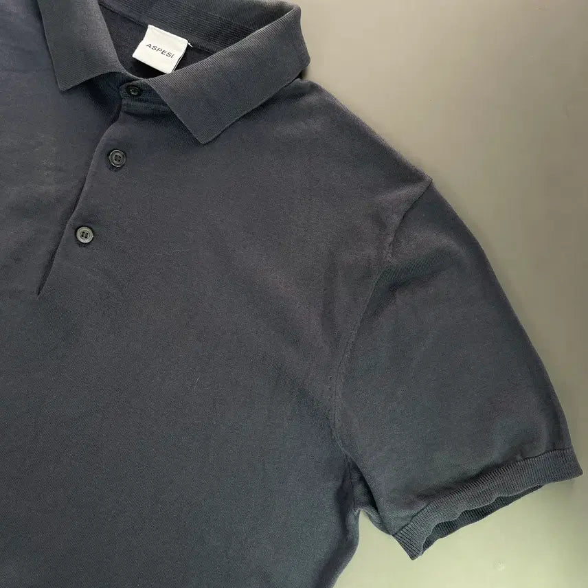 [BUNJANG] Aspesi Cotton Collar Short Sleeve T-shirt / [52] 아스페시 코튼 카라 반팔 티셔츠
