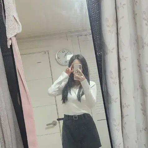 [BUNJANG] Black Shorts Set with Belt / 블랙 숏팬츠 판매 (착샷)