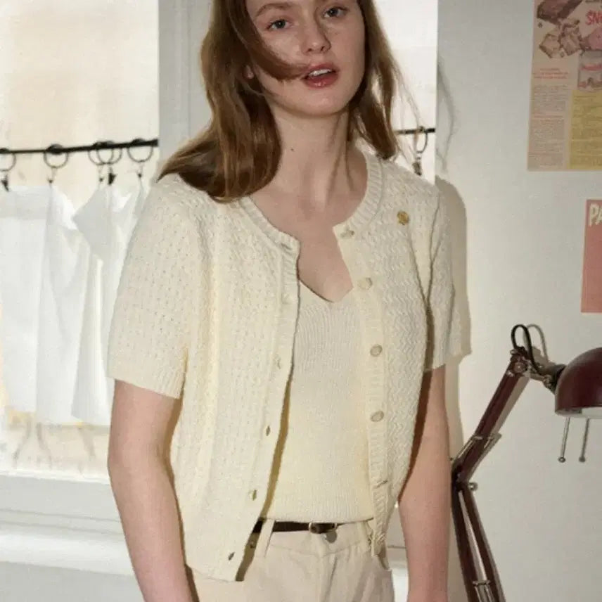[BUNJANG] VITALSIGN Sleeveless Cardigan Set Cream / [새상품] 바이탈싸인 나시 가디건 세트 크림(정가14.9만)