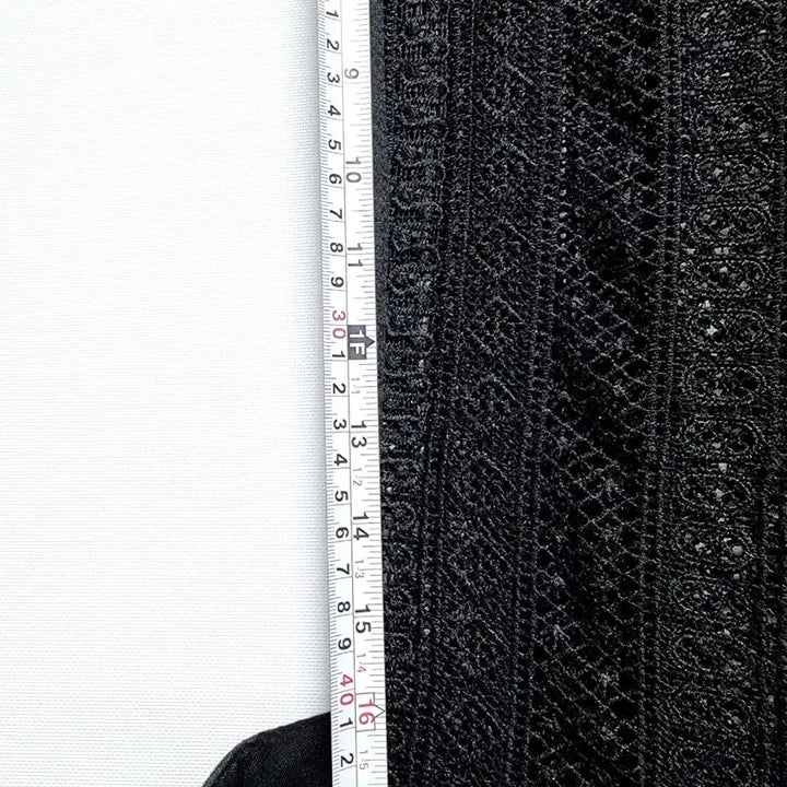 [BUNJANG] Black Lace Wide Jumpsuit (Ramie) / 블랙 레이스 마 와이드 점프수트