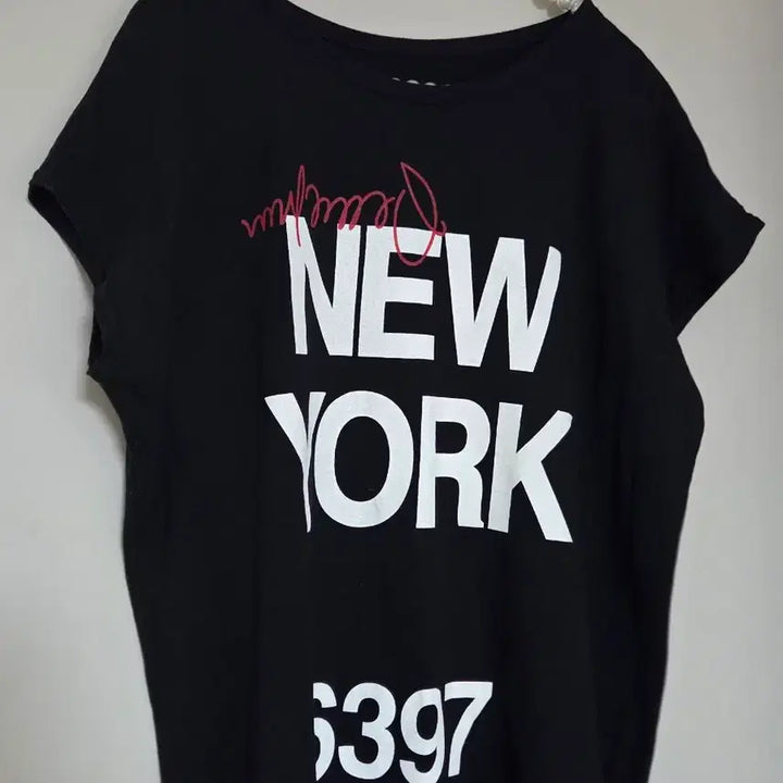 [BUNJANG] New York Printing Black Midi Dress (Size 77-88) / 77~88)뉴욕 프린팅 블랙 원피스