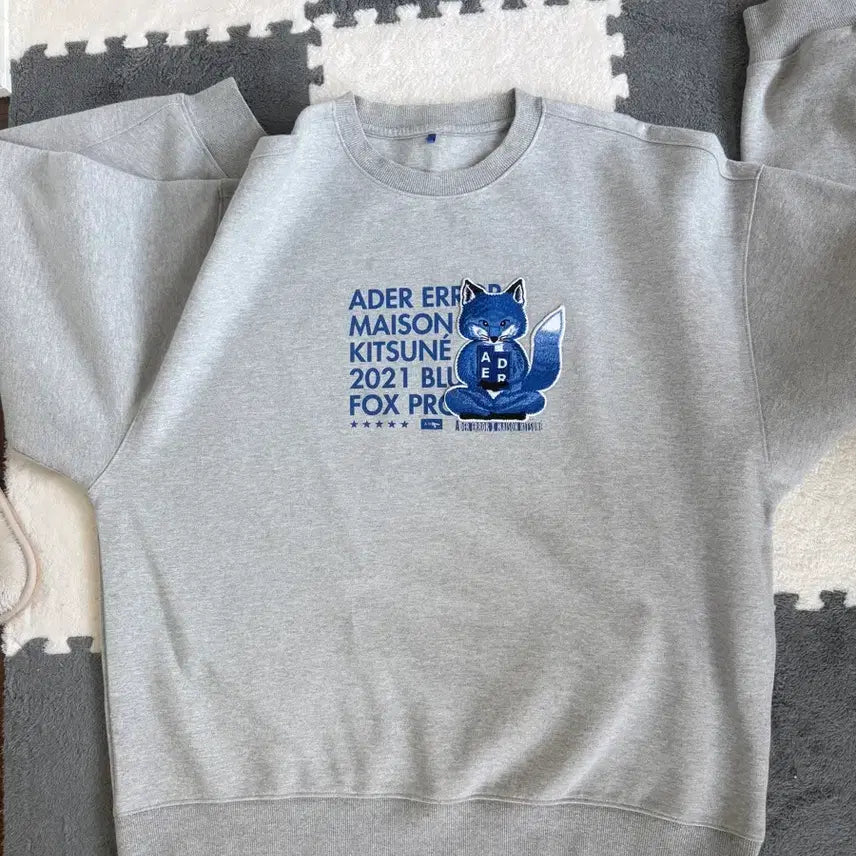 [BUNJANG] Ader Error Maison Kitsune Crewneck Sweatshirt A2 / 아더에러 메종키츠네 맨투맨 크루넥 a2