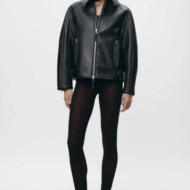 [BUNJANG] ZARA ZW Collection Faux Leather Jacket / L(KR 77) 자라 zw 컬렉션 페이크 레더자켓 가죽자켓 라이더자켓