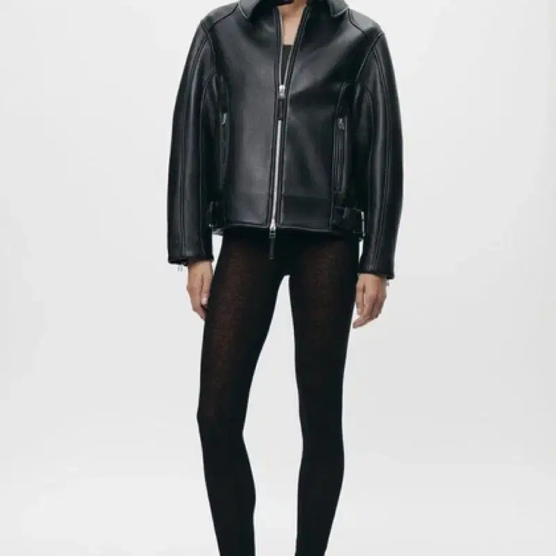 [BUNJANG] ZARA ZW Collection Faux Leather Jacket / L(KR 77) 자라 zw 컬렉션 페이크 레더자켓 가죽자켓 라이더자켓