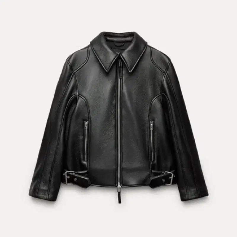 [BUNJANG] ZARA ZW Collection Faux Leather Jacket / L(KR 77) 자라 zw 컬렉션 페이크 레더자켓 가죽자켓 라이더자켓