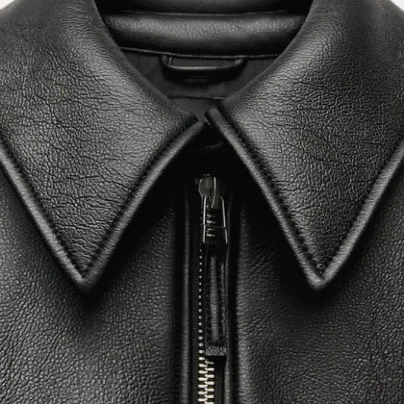 [BUNJANG] ZARA ZW Collection Faux Leather Jacket / L(KR 77) 자라 zw 컬렉션 페이크 레더자켓 가죽자켓 라이더자켓
