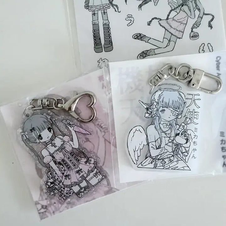 [BUNJANG] Milky Heart Keyring Sticker Set / 밀키하트 키링 스티커 세트판매