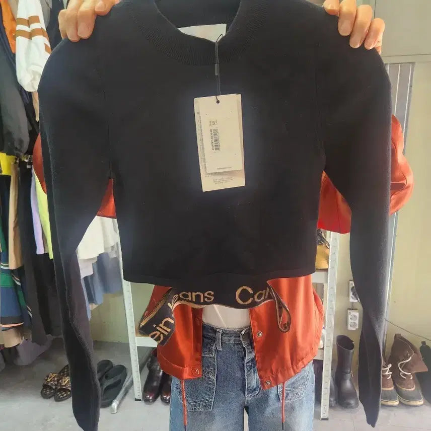 [BUNJANG] Calvin Klein Cropped Knit Sweater / [새상품] 캘빈클라인 크롭니트 XS