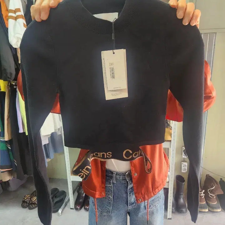 [BUNJANG] Calvin Klein Cropped Knit Sweater / [새상품] 캘빈클라인 크롭니트 XS