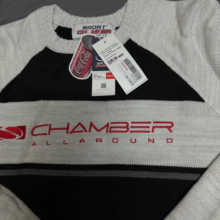 [BUNJANG] Sports Chamber Coca-Cola Collaboration Retro Sweater (Black) / 스포츠챔버 [코카콜라] 스웨터(블랙)