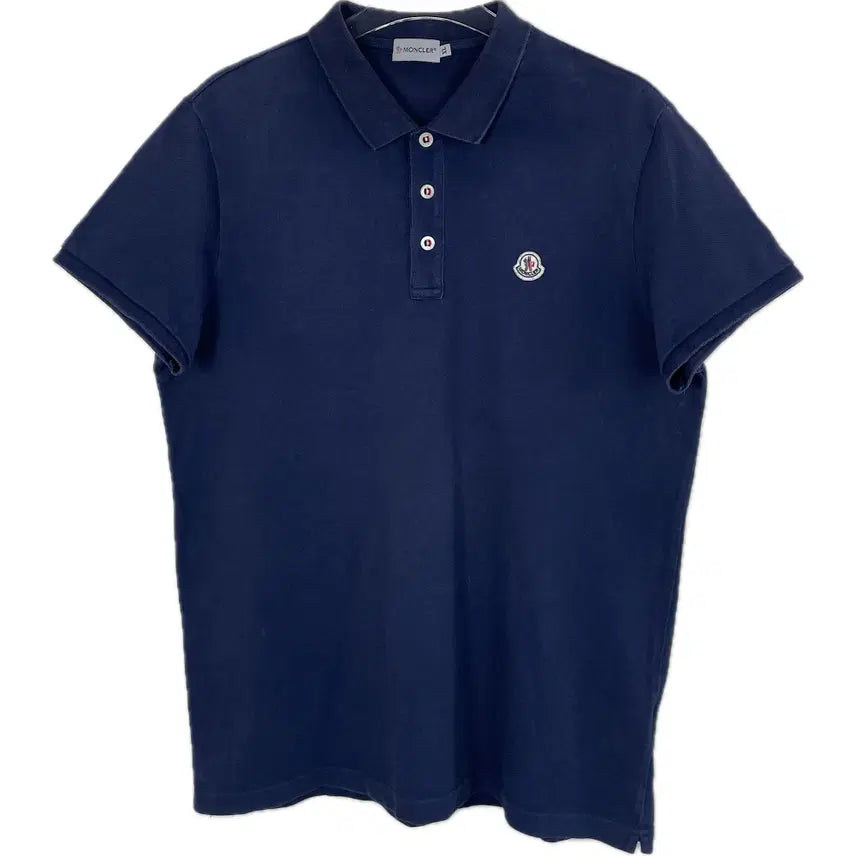 [BUNJANG] Moncler Embroidered Patch Cotton Polo Shirt / [XL] 몽클레어 자수 패치 코튼 폴로 셔츠