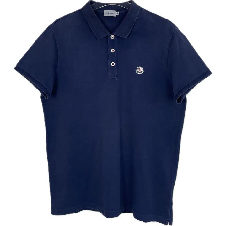 [BUNJANG] Moncler Embroidered Patch Cotton Polo Shirt / [XL] 몽클레어 자수 패치 코튼 폴로 셔츠