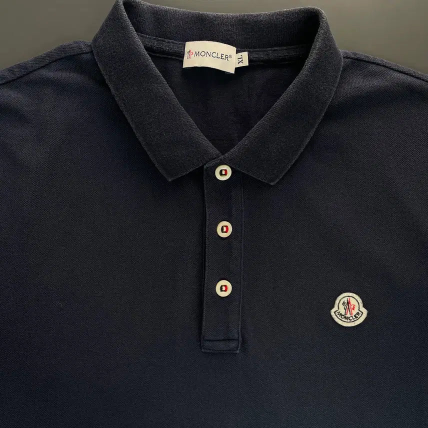 [BUNJANG] Moncler Embroidered Patch Cotton Polo Shirt / [XL] 몽클레어 자수 패치 코튼 폴로 셔츠