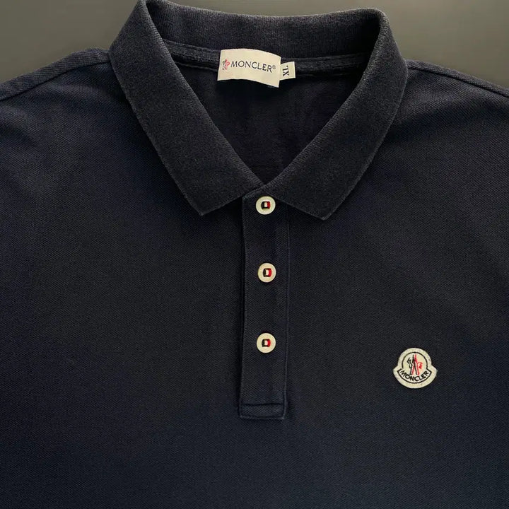 [BUNJANG] Moncler Embroidered Patch Cotton Polo Shirt / [XL] 몽클레어 자수 패치 코튼 폴로 셔츠