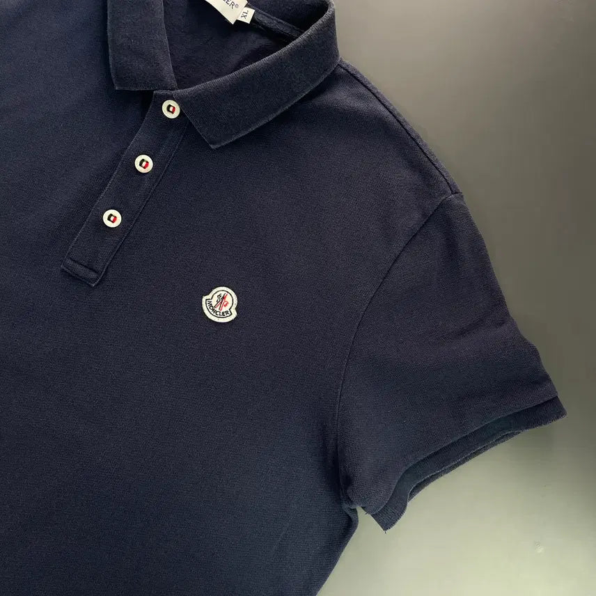 [BUNJANG] Moncler Embroidered Patch Cotton Polo Shirt / [XL] 몽클레어 자수 패치 코튼 폴로 셔츠