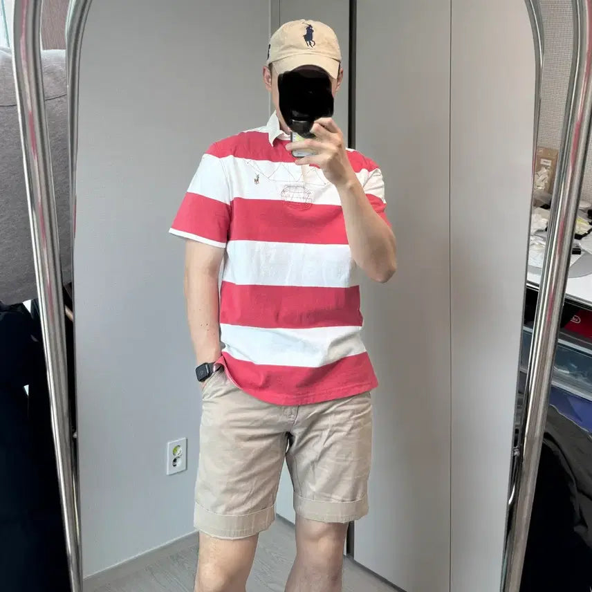 [BUNJANG] Polo Ralph Lauren Striped Rugby T-Shirt / 폴로 랄프로렌 스트라이프 럭비 티셔츠 반팔
