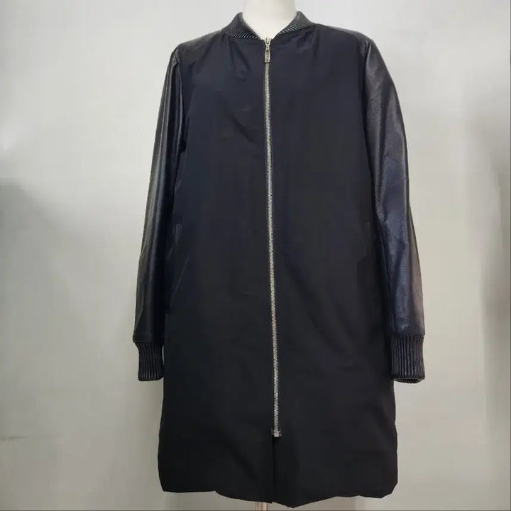 [BUNJANG] Lio Bell Genuine Lambskin Colorblock Long Padded Jacket / Lio Bell 천연 양가죽 배색 롱 누빔 자켓 77