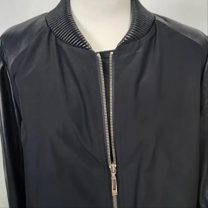 [BUNJANG] Lio Bell Genuine Lambskin Colorblock Long Padded Jacket / Lio Bell 천연 양가죽 배색 롱 누빔 자켓 77