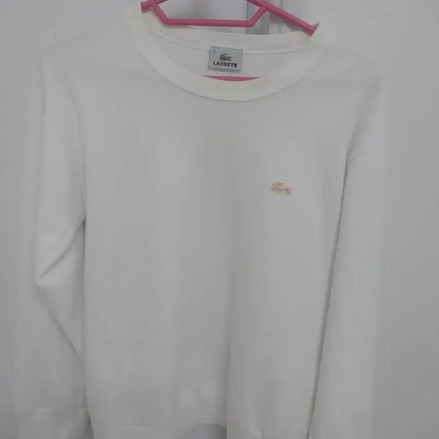[BUNJANG] Lacoste White Sweatshirt / 라코스테 화이트 맨투맨 티셔츠