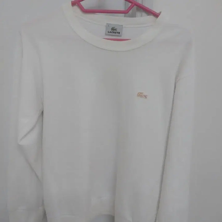 [BUNJANG] Lacoste White Sweatshirt / 라코스테 화이트 맨투맨 티셔츠