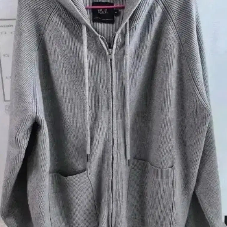 [BUNJANG] Knit Hooded Zip-up Gray XL / 니트후드집업그레이xl