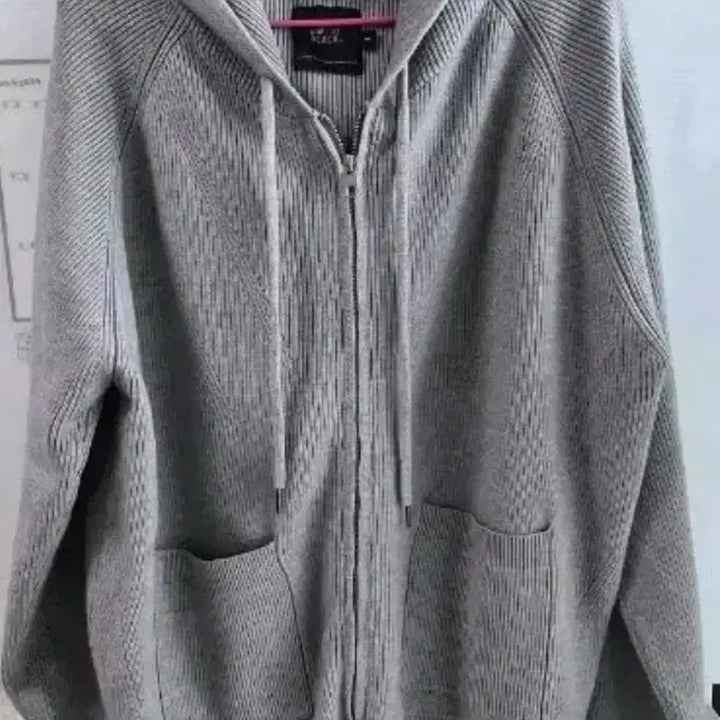 [BUNJANG] Knit Hooded Zip-up Gray XL / 니트후드집업그레이xl
